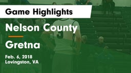 Nelson County  vs Gretna  Game Highlights - Feb. 6, 2018