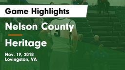Nelson County  vs Heritage  Game Highlights - Nov. 19, 2018