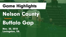 Nelson County  vs Buffalo Gap  Game Highlights - Nov. 30, 2018