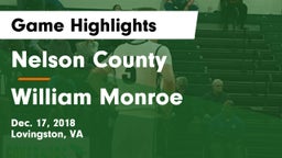 Nelson County  vs William Monroe  Game Highlights - Dec. 17, 2018