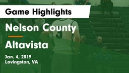 Nelson County  vs Altavista  Game Highlights - Jan. 4, 2019