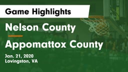 Nelson County  vs Appomattox County  Game Highlights - Jan. 21, 2020