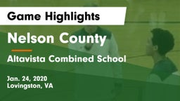 Nelson County  vs Altavista Combined School  Game Highlights - Jan. 24, 2020