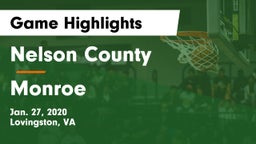 Nelson County  vs Monroe  Game Highlights - Jan. 27, 2020