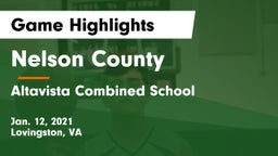 Nelson County  vs Altavista Combined School  Game Highlights - Jan. 12, 2021