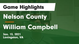 Nelson County  vs William Campbell  Game Highlights - Jan. 13, 2021