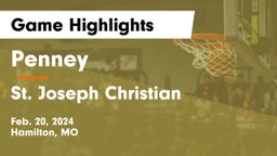 Penney  vs St. Joseph Christian  Game Highlights - Feb. 20, 2024