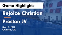 Rejoice Christian  vs Preston JV Game Highlights - Dec. 6, 2018