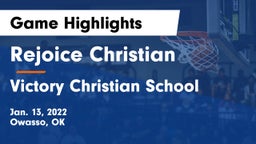Rejoice Christian  vs Victory Christian School Game Highlights - Jan. 13, 2022