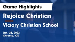 Rejoice Christian  vs Victory Christian School Game Highlights - Jan. 28, 2022