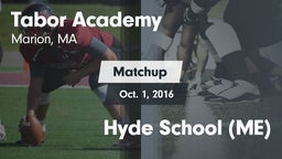 Matchup: Tabor Academy High vs. Hyde School (ME) 2016