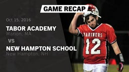 Recap: Tabor Academy  vs. New Hampton School  2016
