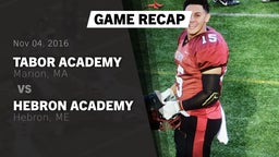 Recap: Tabor Academy  vs. Hebron Academy  2016