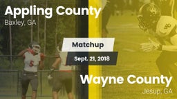 Matchup: Appling County High vs. Wayne County  2018