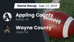 Recap: Appling County  vs. Wayne County  2018