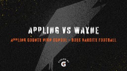 Appling County football highlights Appling vs Wayne