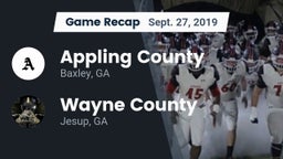 Recap: Appling County  vs. Wayne County  2019