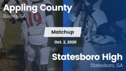 Matchup: Appling County High vs. Statesboro High 2020