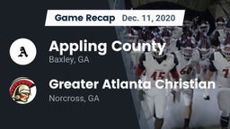 Recap: Appling County  vs. Greater Atlanta Christian  2020