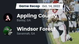 Recap: Appling County  vs. Windsor Forest  2022