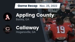 Recap: Appling County  vs. Callaway  2022