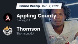 Recap: Appling County  vs. Thomson  2022