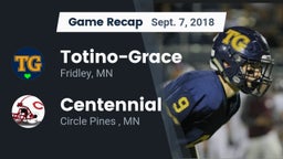 Recap: Totino-Grace  vs. Centennial  2018