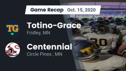 Recap: Totino-Grace  vs. Centennial  2020