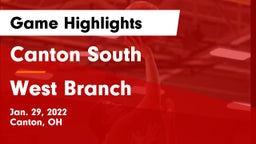 Canton South  vs West Branch  Game Highlights - Jan. 29, 2022