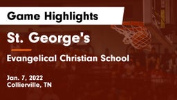St. George's  vs Evangelical Christian School Game Highlights - Jan. 7, 2022