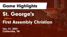 St. George's  vs First Assembly Christian  Game Highlights - Jan. 21, 2022