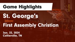 St. George's  vs First Assembly Christian  Game Highlights - Jan. 22, 2024