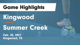 Kingwood  vs Summer Creek  Game Highlights - Feb. 20, 2021