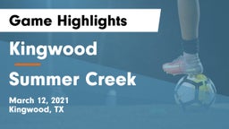 Kingwood  vs Summer Creek  Game Highlights - March 12, 2021