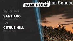 Recap: Santiago  vs. Citrus Hill  2016