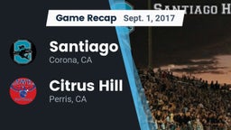Recap: Santiago  vs. Citrus Hill  2017