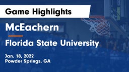 McEachern  vs Florida State University  Game Highlights - Jan. 18, 2022