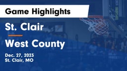 St. Clair  vs West County  Game Highlights - Dec. 27, 2023