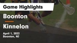 Boonton  vs Kinnelon  Game Highlights - April 1, 2022