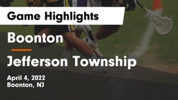 Boonton  vs Jefferson Township  Game Highlights - April 4, 2022