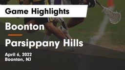 Boonton  vs Parsippany Hills  Game Highlights - April 6, 2022