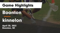 Boonton  vs kinnelon Game Highlights - April 30, 2022