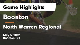 Boonton  vs North Warren Regional  Game Highlights - May 5, 2022