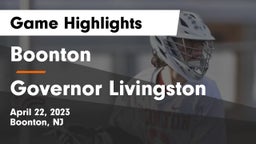Boonton  vs Governor Livingston  Game Highlights - April 22, 2023