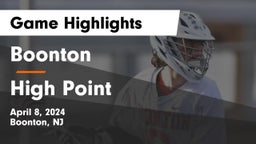 Boonton  vs High Point Game Highlights - April 8, 2024