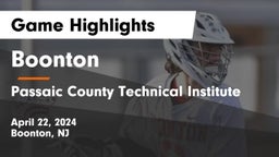 Boonton  vs Passaic County Technical Institute Game Highlights - April 22, 2024