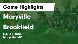 Maryville  vs Brookfield Game Highlights - Feb. 21, 2018
