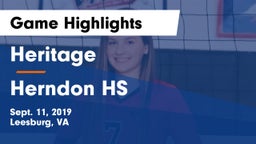 Heritage  vs Herndon HS Game Highlights - Sept. 11, 2019