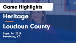 Heritage  vs Loudoun County  Game Highlights - Sept. 16, 2019
