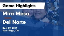 Mira Mesa  vs Del Norte  Game Highlights - Dec. 22, 2017